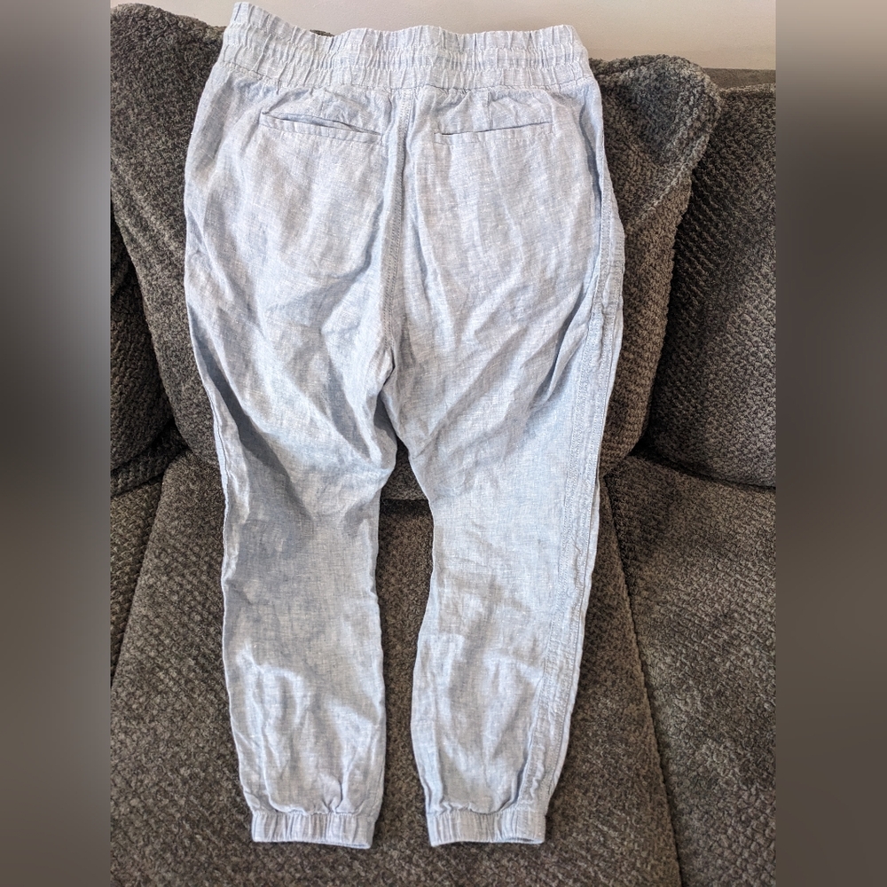 Athleta Cabo Linen Jogger Chambray Blue Size 6P - Picture 7 of 13